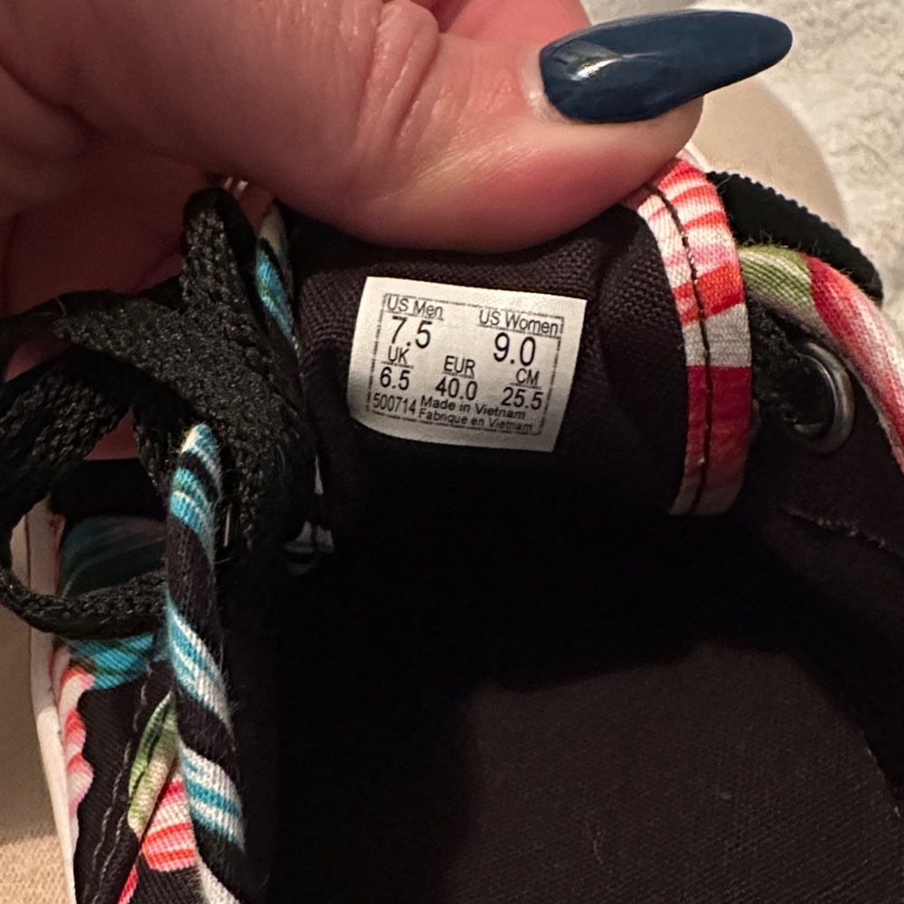 Vans Women's Black Floral Canvas Sneakers - Picture 3 of 4